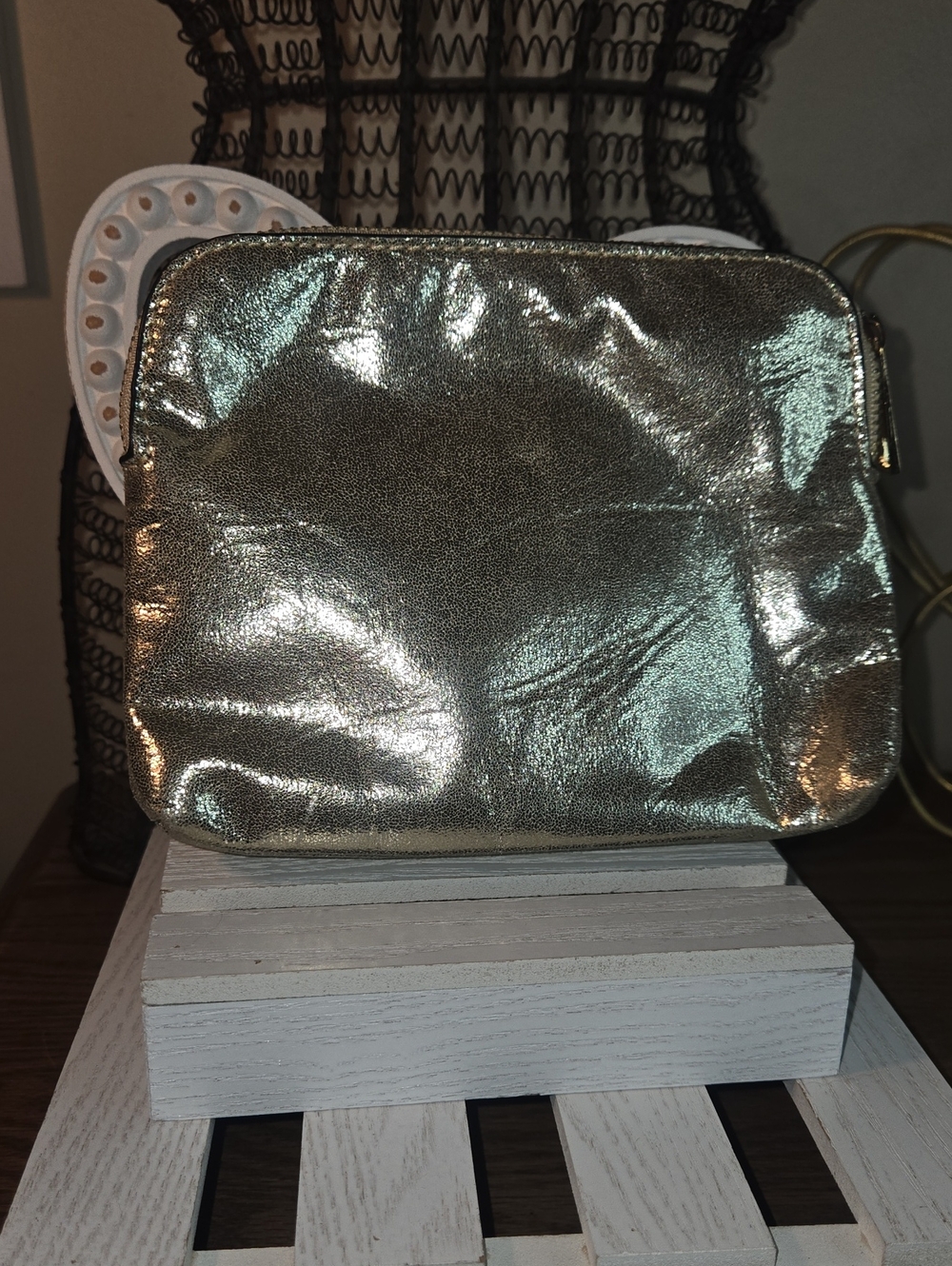 Gold Metallic Women’s Crossbody or Clutch Bag - Unbranded